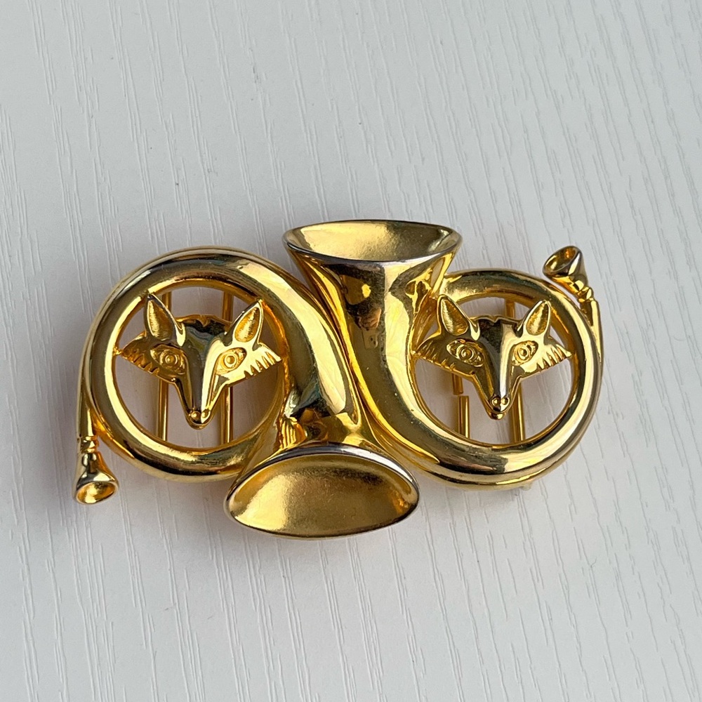 Vintage Dotty Smith Fox Belt Buckle Set